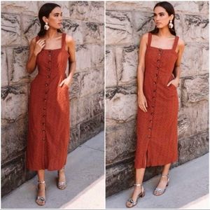Bohme Gabi Eyelet Midi Dress XS
